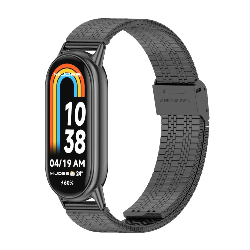 Mi Band 8 Strap for Xiaomi Smart Band 8 Bracelet NFC Global Version  Stainless Steel Watch Bands Miband 8 Metal Straps