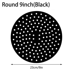 Eco - Friendly Non - Stick Silicone Air Fryer Liners and Baking Mats (Round 9inch ( black))