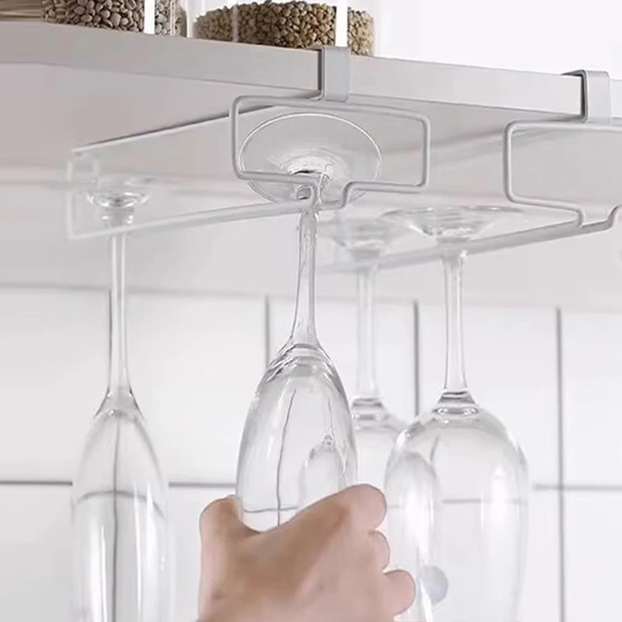 Wine glass rack 1PCS No Punch Creative Tall Wine Glass Holder Nail-Free Wine Glass Inverted Hanging Rack Cooler Tall Organiser