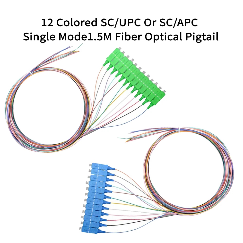 1.5 m SC/UPC SC/APC Fiber Optic Pigtail 0.9mm FTTH Single Mode Fiber Optic Patch Cord Fibre Opitcs Cable For Router