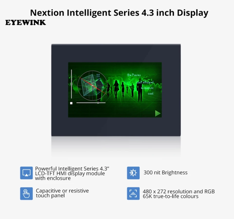 NEXTION NX4827P043-011R-Y 4.3 Pouces LCD-TFT HMI Panneau De Module D'affichage Tactile Résistif écran De Série Intelligente Avec Boîtier