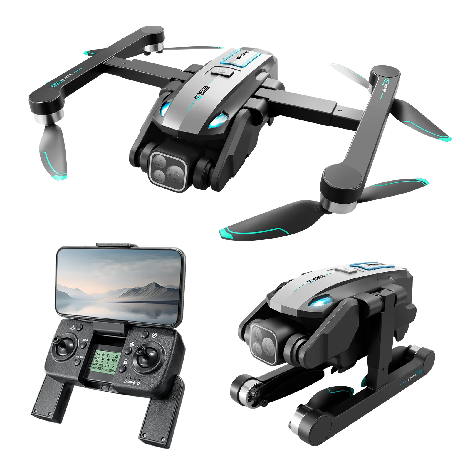 S188 Drone GPS Return 4K 8K HD Three Camera 5G WiFi FPV 360° Laser Obstacle Avoidance Brushless Motor RC Quadcopter Dron RC Toys 6