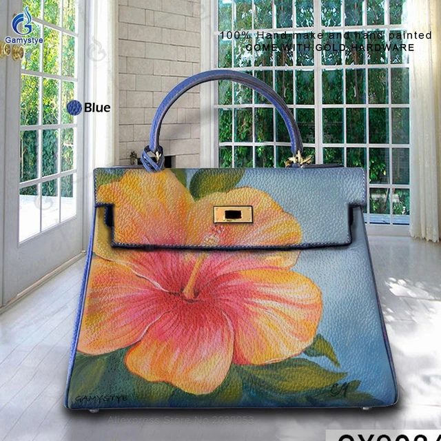 Stunning Hand Painted Peacock Bag by SUES