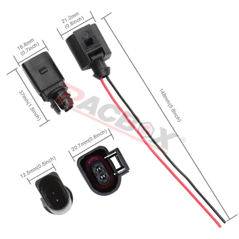 temperature sensor 6RD820535 Car 2pins Outside Ambient Air Temperature Sensor with Pigtail Plug 1J0973702 for VW Beetle Passat B5 Audi A4 Q3 Q5