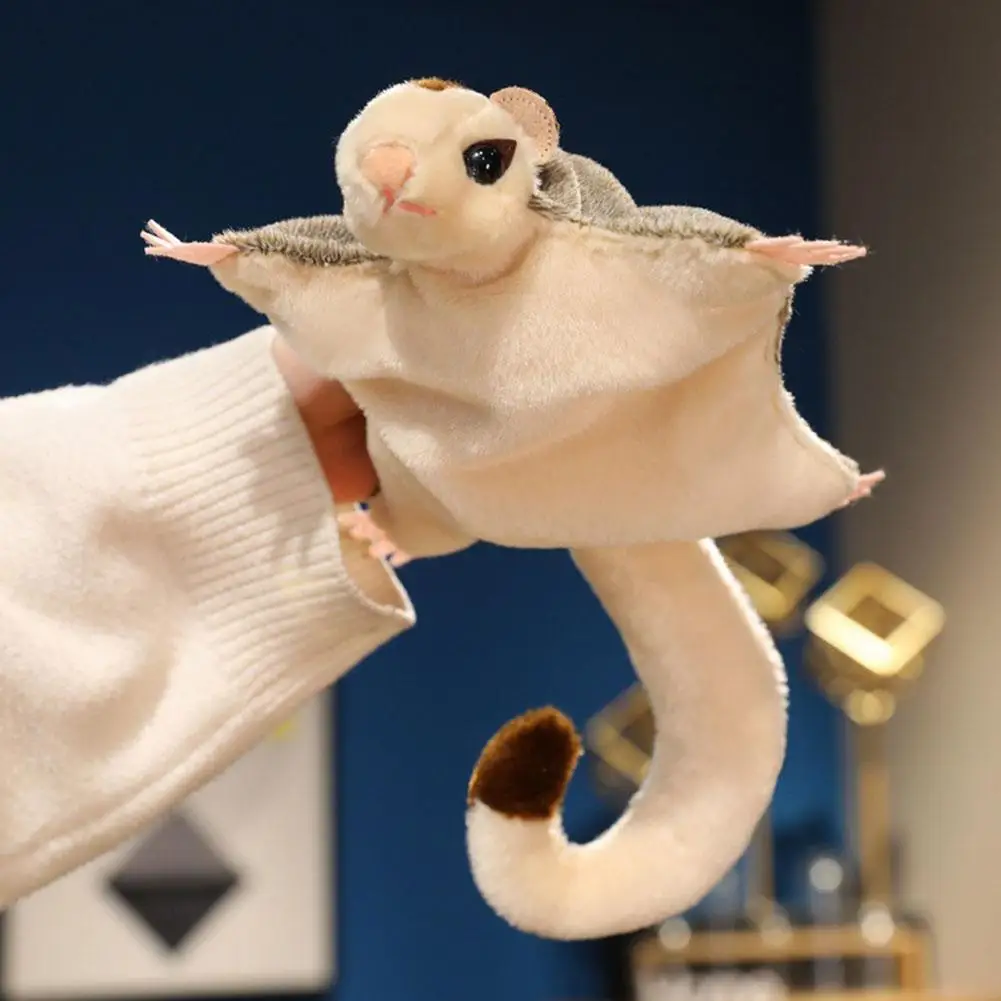 실제와 같은 설탕다람쥐 플러시 장난감, 실물 같은 봉제 인형, 13인치 시뮬레이션 비행 다람쥐, 부드러운 털이 있는 어린이와 어른들을 위한 선물
