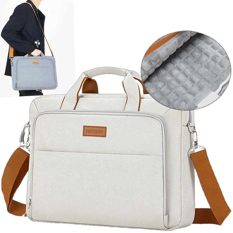 Borsa per computer di grandi dimensioni, valigetta da pendolarismo alla moda con cuscino d'aria, avvolge completamente lo scomparto del computer