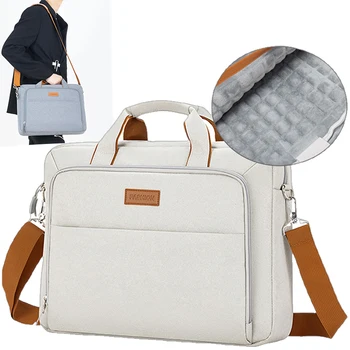 Borsa per computer di grandi dimensioni, valigetta da pendolarismo alla moda con cuscino d'aria, avvolge completamente lo scomparto del computer