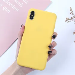 Candy Color Silicone Phone Case - Cute and Soft Back Cover - iPhone 12 Mini (Yellow)