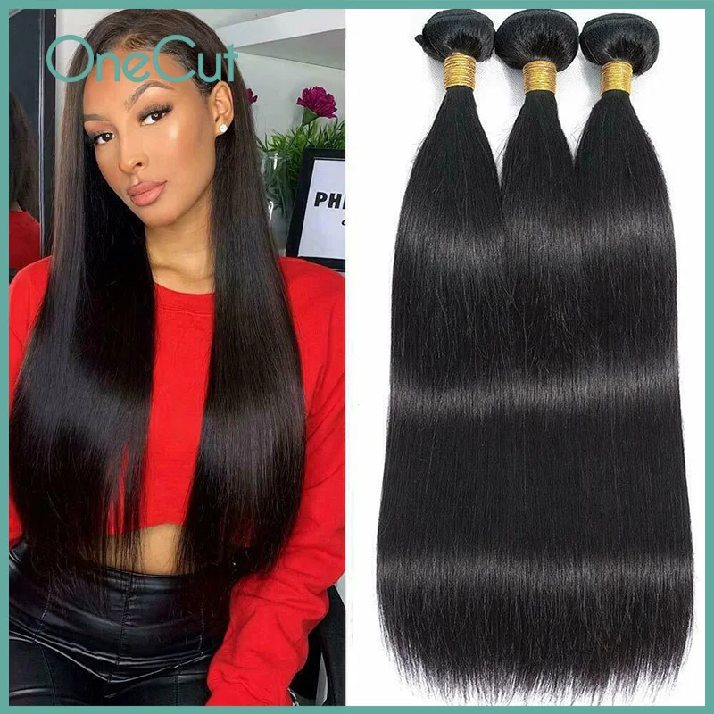 Straight Hair Bundle Peruvian Remy Human Hair Extensions For Black Women Natural Color 100% Real Human 10-30inches 100g/pc