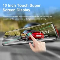 4K 10 WIFI Touch Screen Rear View Mirror Dash Cam Front and Rear Dual Cameras 24H Parking Monitor DVR Streaming Media - Image 2