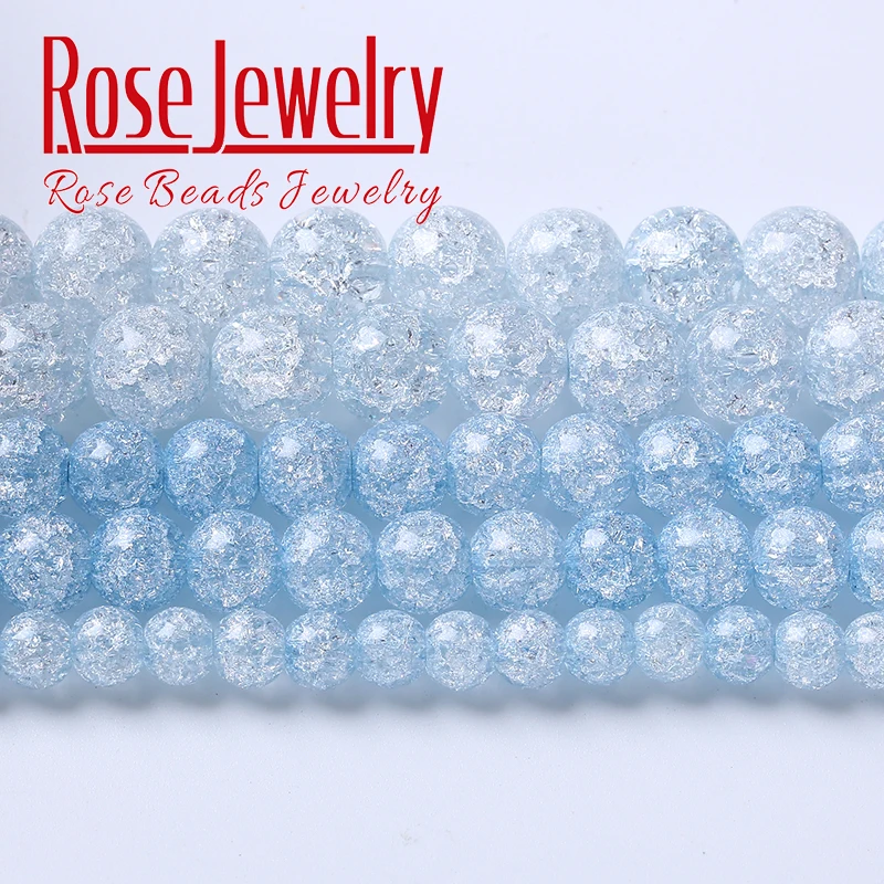 

Lapis Blue Glass Beads Snow Cracked Crystal Quartz Stone Round Beads For Jewelry Making Diy Bracelet Accessories 6 8 10 12mm 15"