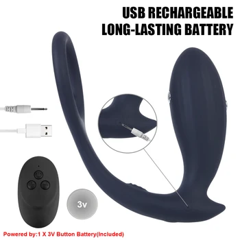 Electric Shock Anal Vibrator Penis Ring Delay Ejaculation Ring Wireless Remote Butt Plug Prostate Massager Sex Toys for Men 5