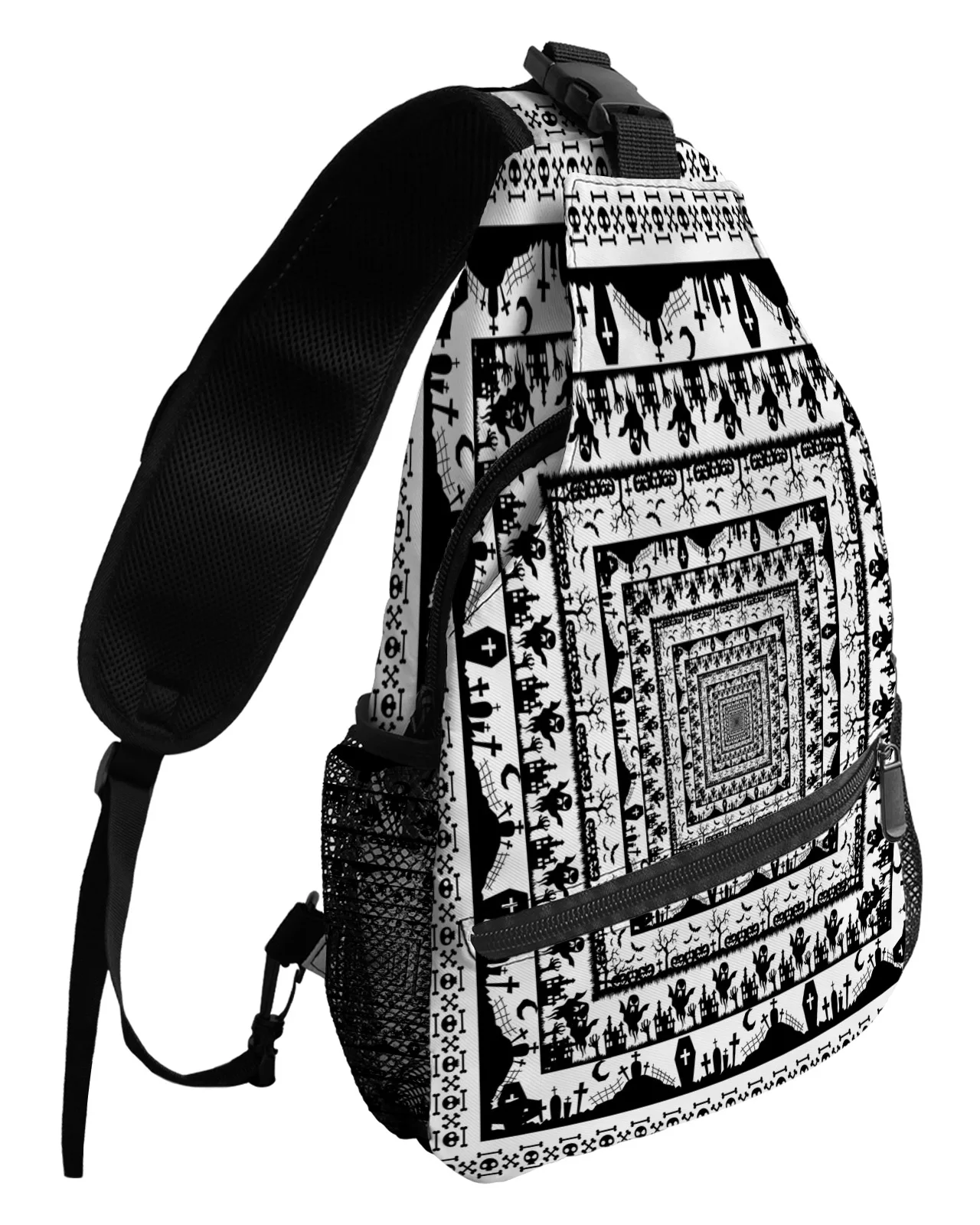 

Halloween Tombstone Ghost Chest Bags For Women Men Waterproof Messenger Bags Female Travel Sport One Shoulder Crossbody Bag