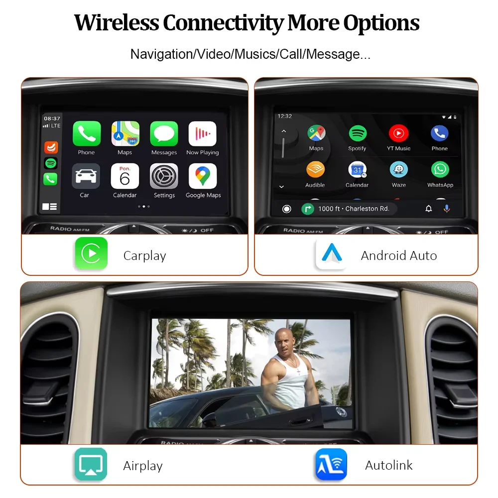 Adaptador de Interfaz Inalámbrica CarPlay Android Auto para Chevrolet Cruze 2012 2013 2014 y Opel Zafira C 2016 2017 con Pantalla Táctil, Mirror Link, Airplay, BT, GPS y Módulo de Navegación 5