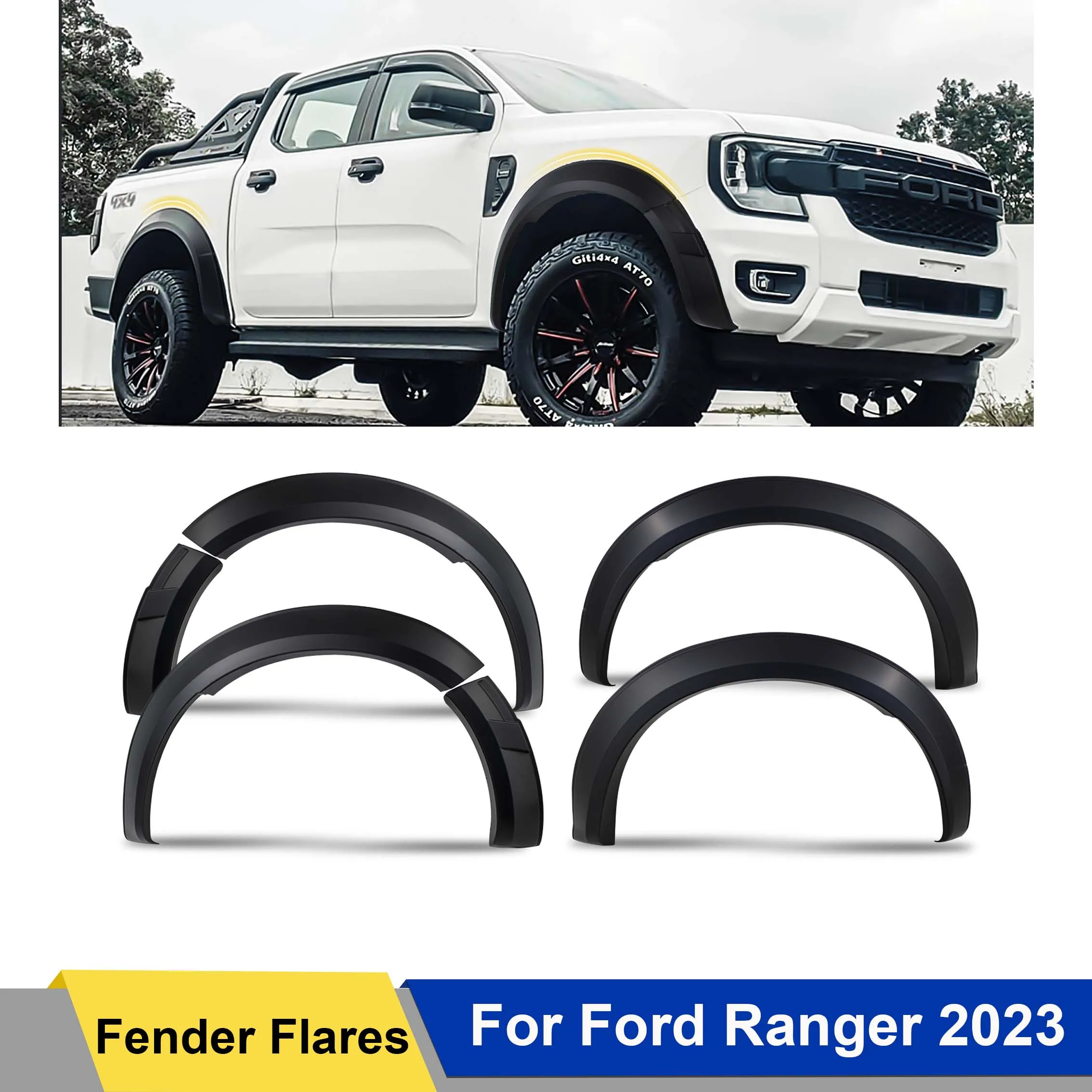 Matte Black Fender Flares Accessories Wheel Arch For Ford Ranger T9