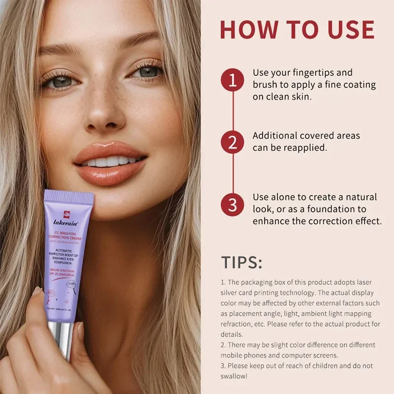 5Colors Moisturizing Correcting CC Cream Waterproof Anti-sweat Makeup Before Concealer Lasting Brighten Skin Tone Women Makeup 6