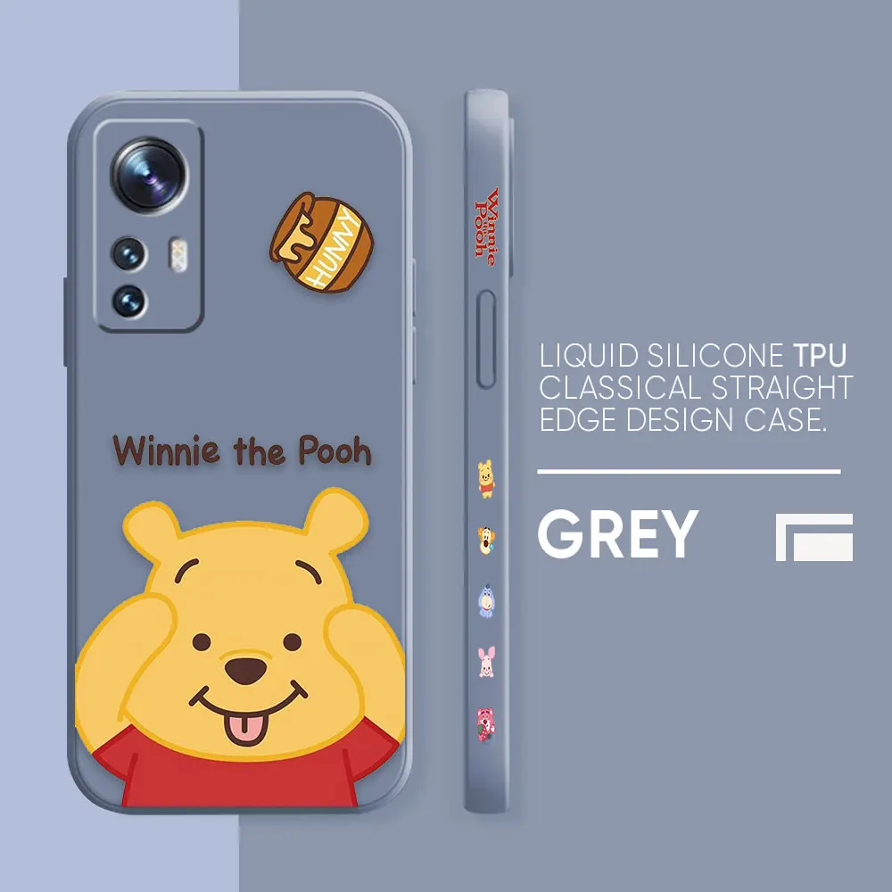 thumbnail image 1 of Case For Xiaomi 13 12 12S 11 11T 10 10S 9 9SE 8 Pro Ultra Lite Colour Simple Liquid Silicone Case Anime Winnie Pooh And Piglet, 1 of 5