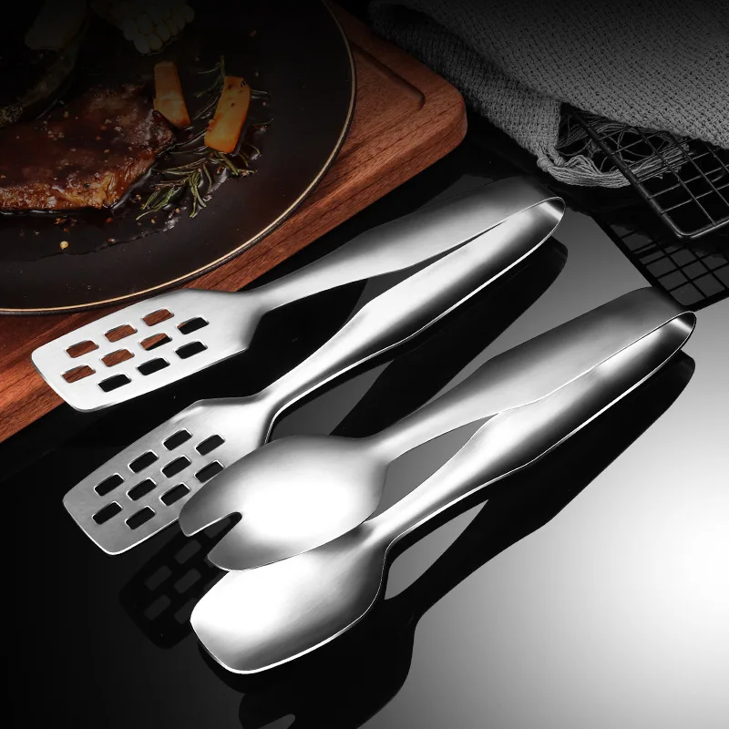 Stainless steel food tongs kitchen utensils buffet cooking tools heat-proof bread clip pastry cutlery