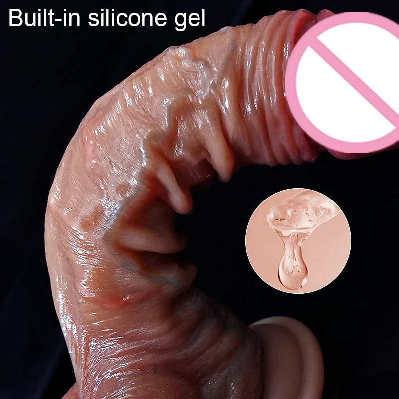 Realistic Silicone Dildo with Suction Cup for Women - Lifelike Masturbator with Testicles