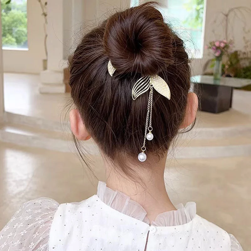 Children Rhinestone Angel Wing Animal Ears Baby Hair Clip Elegant Pearl Hairpins Ponytail Headband for Girl Kids Accessories