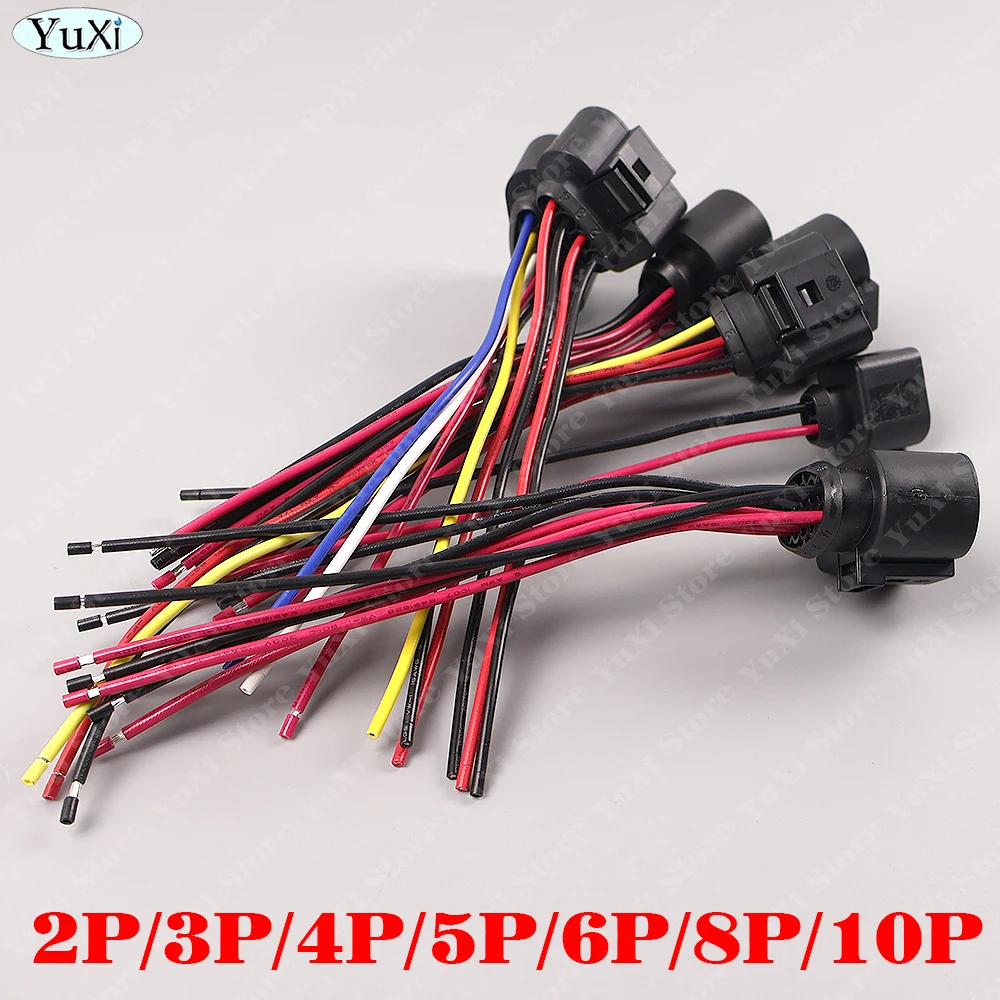 1-6pcs 3.5mm 자동 점화 코일 방수 커넥터 여성용 자동차 경적 센서 플러그 (케이블 포함) 2/3/4/5/6/8/10 핀 1J0973722