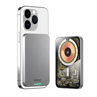 5000mAh Magnetic Power Bank Cyberpunk Portable Wireless Transparent Charger 20W PD Fast Charging MagSafe Battery USB-C 1