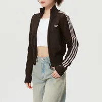 adidas Originals Veste cardigan de sport décontractée en maille ajourée à col montant, tendance et polyvalente pour femme KE0202 2