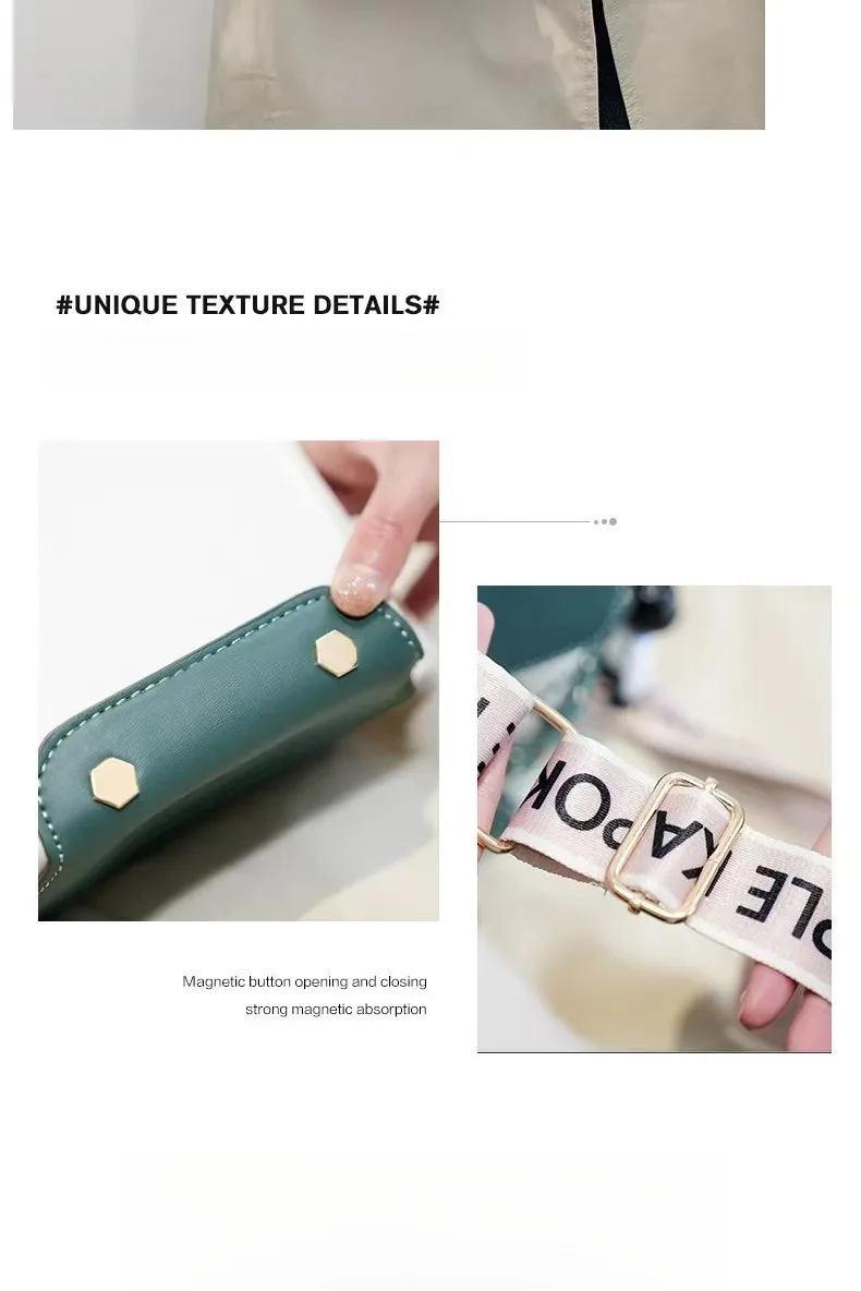 2024 Nuovo simpatico telefono da donna Versatile tracolla larga a tracolla singola Borsa quadrata a contrasto di colore alla moda_voghion.com
