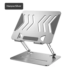 Ergonomic Adjustable Laptop Stand with Cooling Vent & Non - Slip Silicone (Silver)