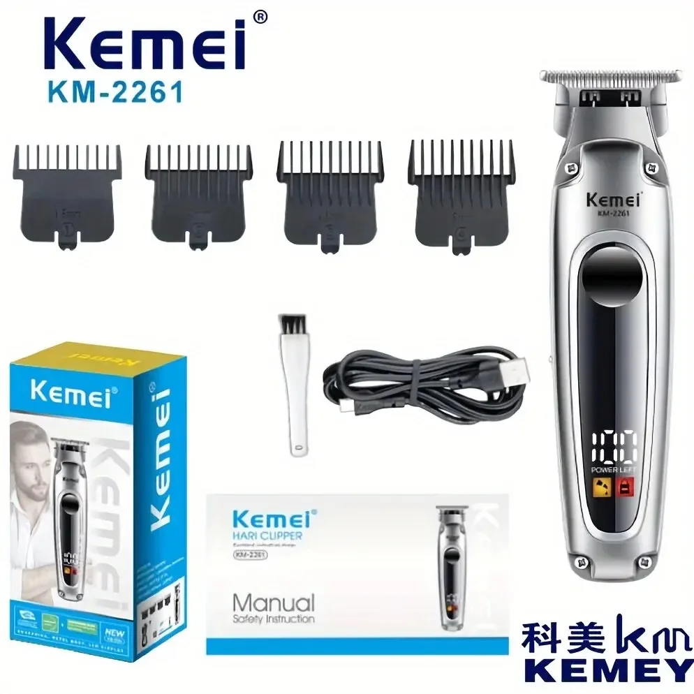 kemei electric hair clipper para homens aparador 05