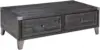 Todoe Industrial Rectangular Lift Top Coffee Table with 2 Storage Drawers, Dark Gray with Weathered Pine Finish 1