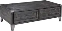 Todoe Industrial Rectangular Lift Top Coffee Table with 2 Storage Drawers, Dark Gray with Weathered Pine Finish 1