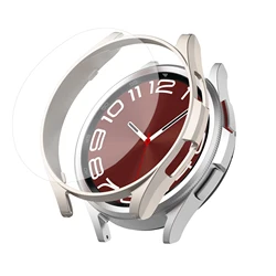 Premium Glass Case Protective Bumper for Smartwatches - Durable PC Frame Cover (Starlight)