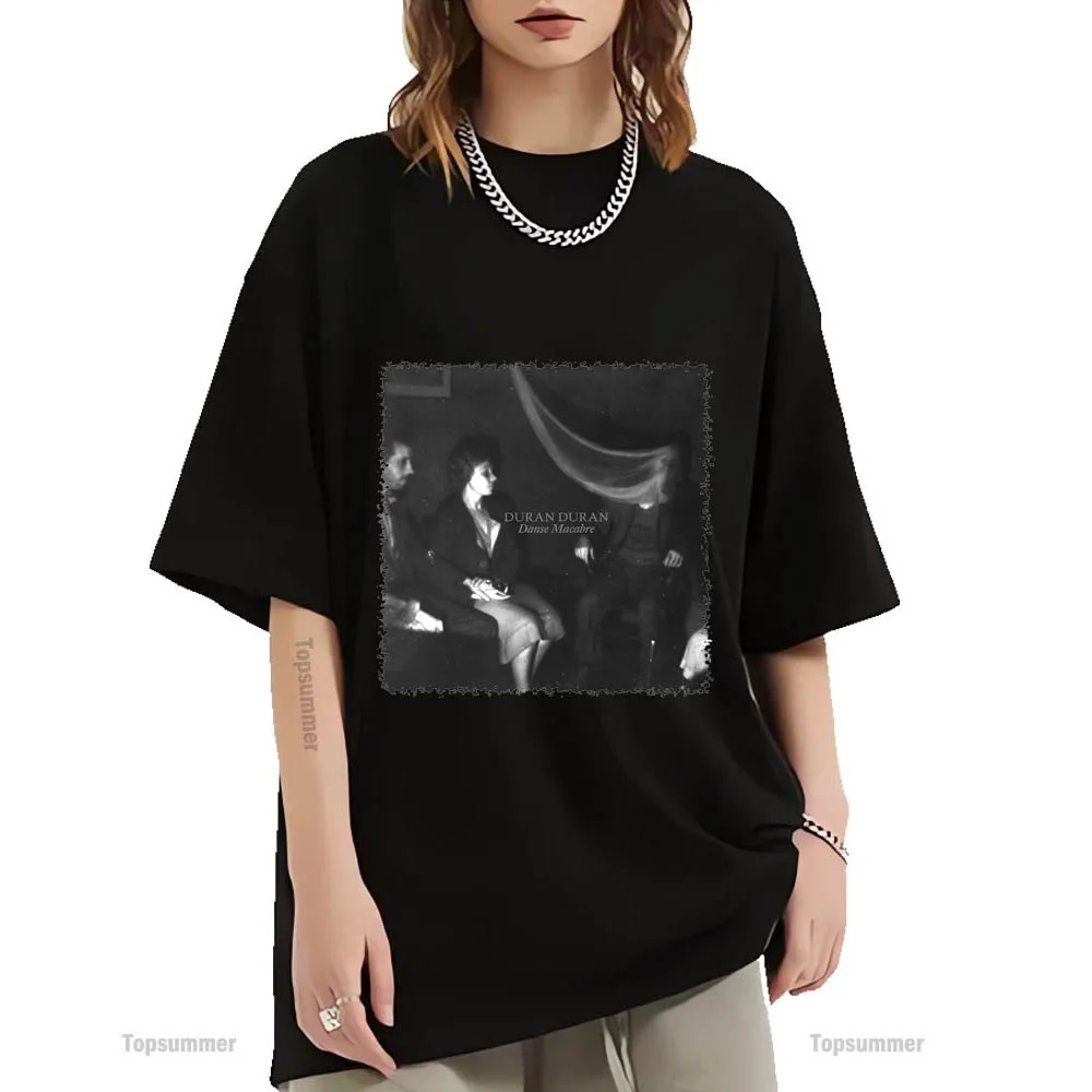 Danse Macabre Album T-Shirt Duran Duran Tour T Shirt Donna Pop Fashion Black Tshirt Uomo Oversize Top Tees