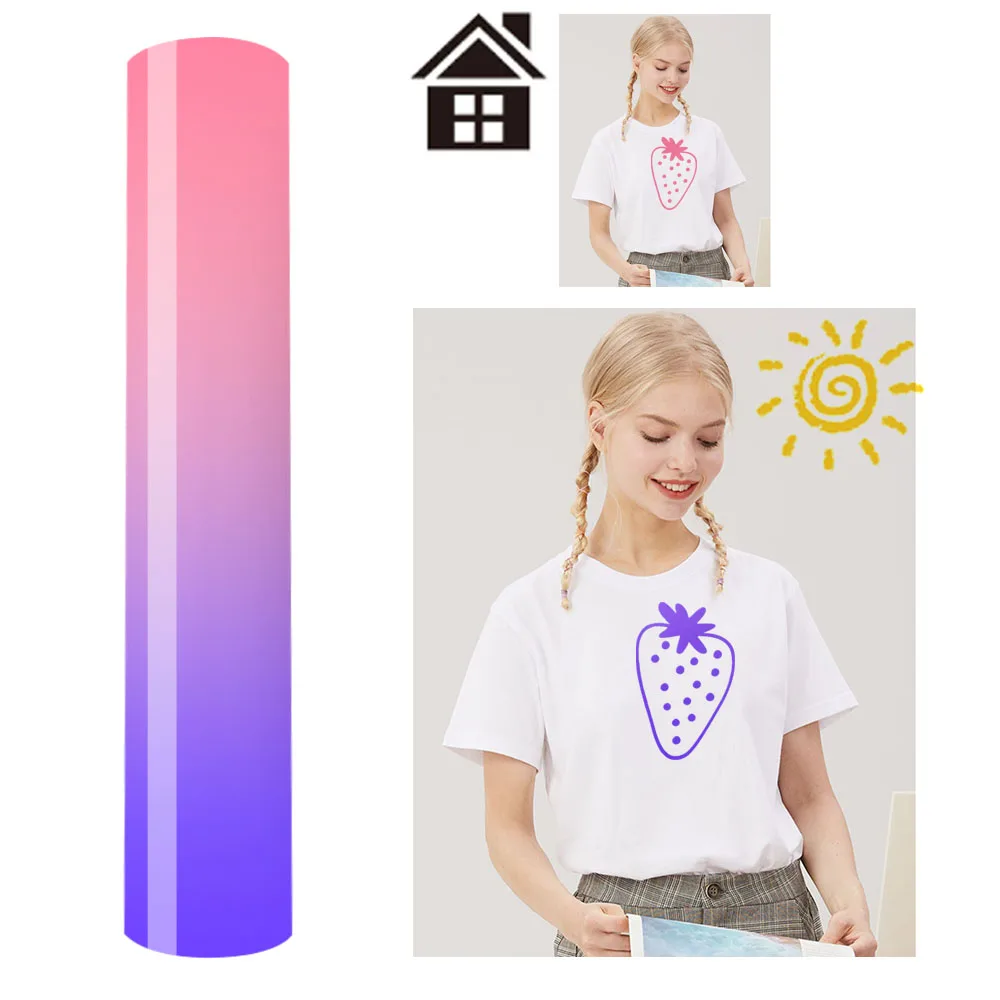 UV Color Changing Sunlight Sensitive Heat Transfer Vinyl for DIY Crafts and Art Projects