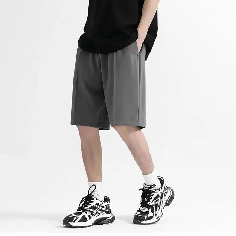 Summer Ice Silk Thin Casual Loose Suit Shorts Men's Premium Sense Hundred Speed Dry Five Points Pants Business Casual