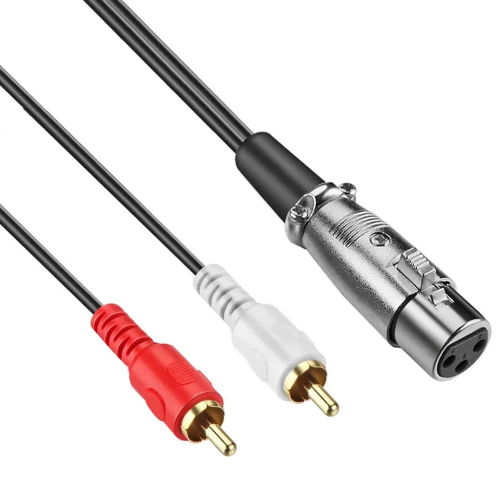 Rca Line Audio Cable 2rca To Xlr Canon Female Double Lotus To Xlr Audio