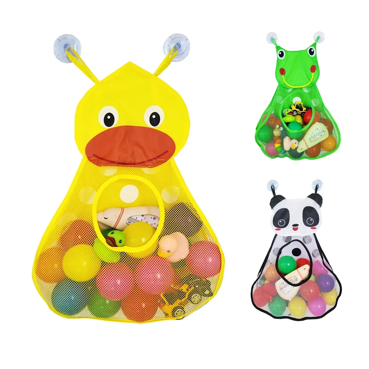 Toy Storage Bag Baby Bath Toys Bathroom Baskets Baby Bath Mesh Net Bag Shower Holder Toys Organizer Large Toy Storage Bags Strong Suction Cups
