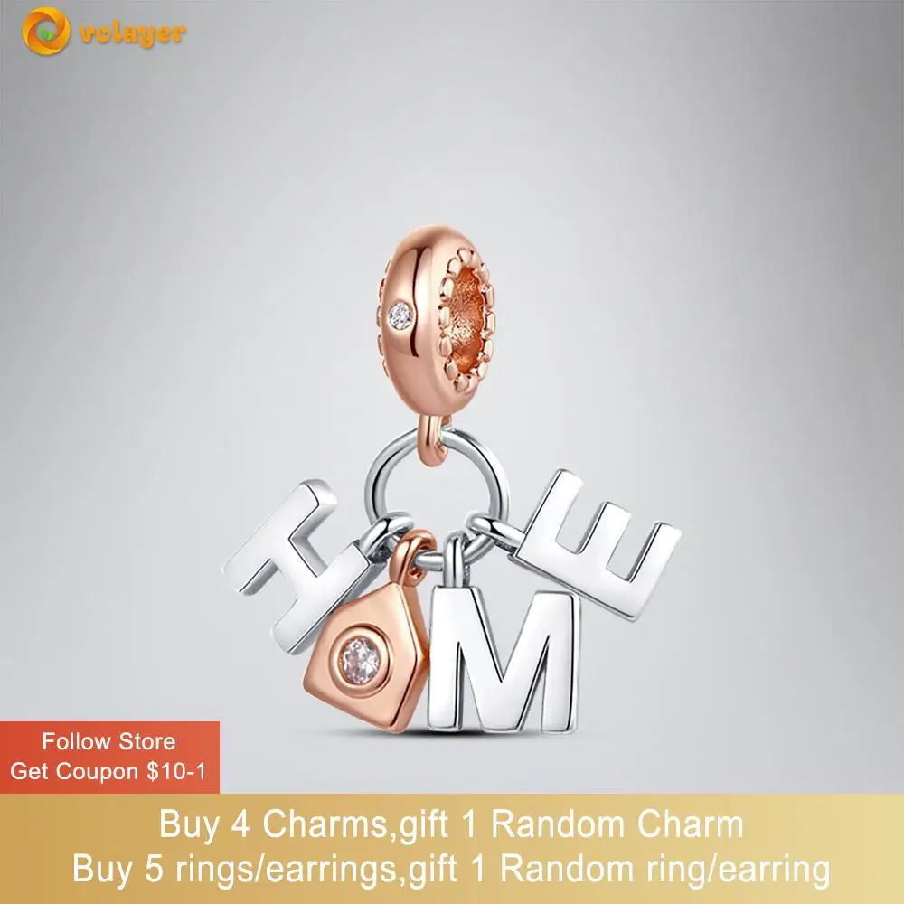 Home Alphabet Separation Charm Jewelry Making Beads 925 Sterling 