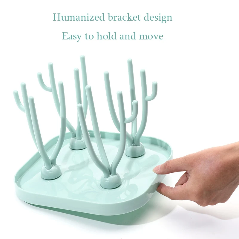 New Bottle Dry Rack Baby Bottle Drain Drying Racks Blue Pink Baby Cleaning Dryer Drainer Storage Drying Rack
