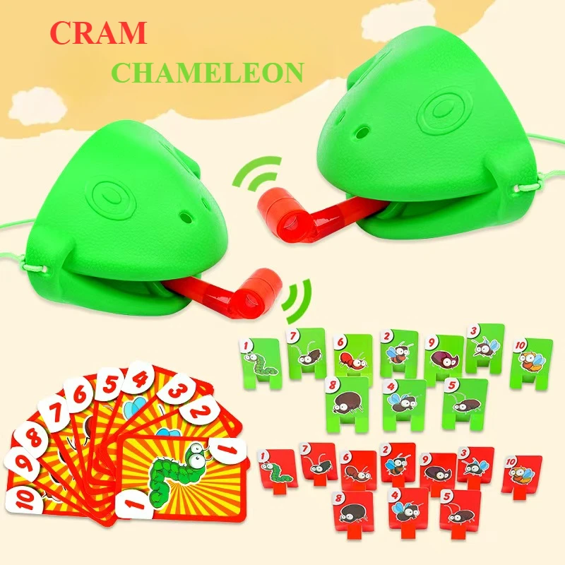 Parent Child Interactive Toy Child Mask Combat Game Frog Chameleon Tongue Spit Contest Crocodile Finger Bite Parent-Child Interactive Toy