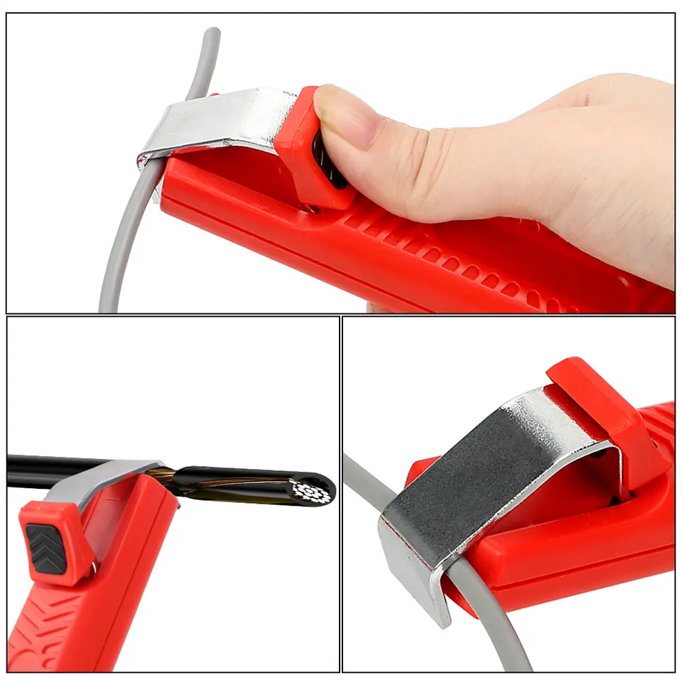 8-28mm Adjustable Round Cable Insulation Stripper Sheath Cutting Hand Tool image 2
