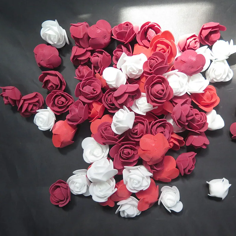 150-500pcs Artificial Foam Rose Heads 3.5cm Flower For DIY Christmas gift Home Wedding Decorative PE teal touch floral artist