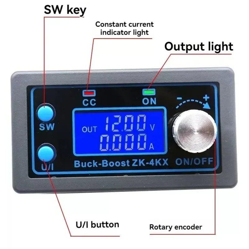 ZK-4KX DC-DC Buck Boost Converter CC CV 0.5-30V 4A Power Module Adjustable Regulated