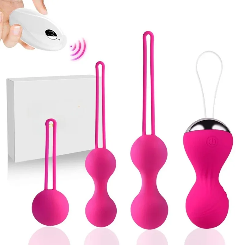 3/4pcs Kegel Vagina Balls Vibrator Wireless Remote Silicone Dumbbell Shrink Exercise Vibrating Eggs Sex Toys For Women Massager