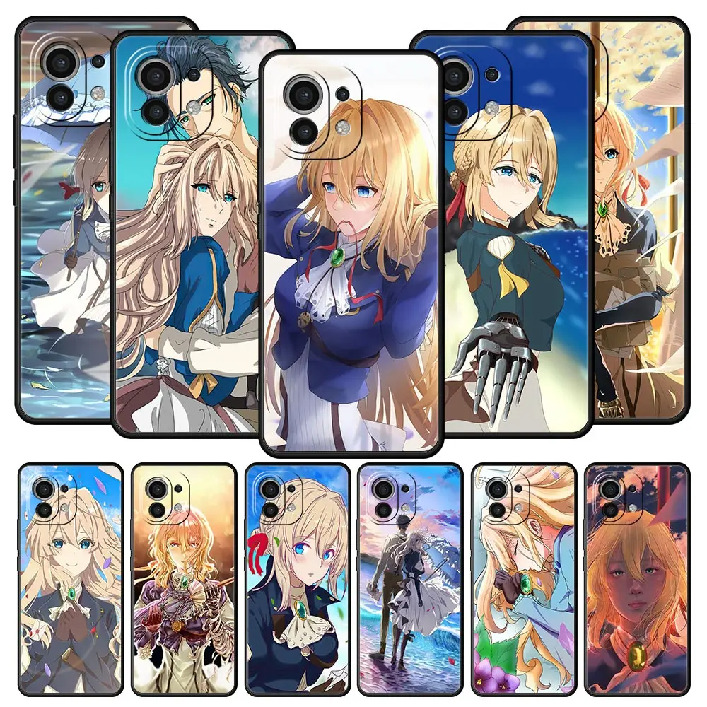 

Violet Evergarden Phone Case For Xiaomi 12 10T 10 Lite 11 Ultra 11T 9T Mi Poco M4 M3 X4 X3 Pro F4 F3 GT 5G Black Cover Silicone