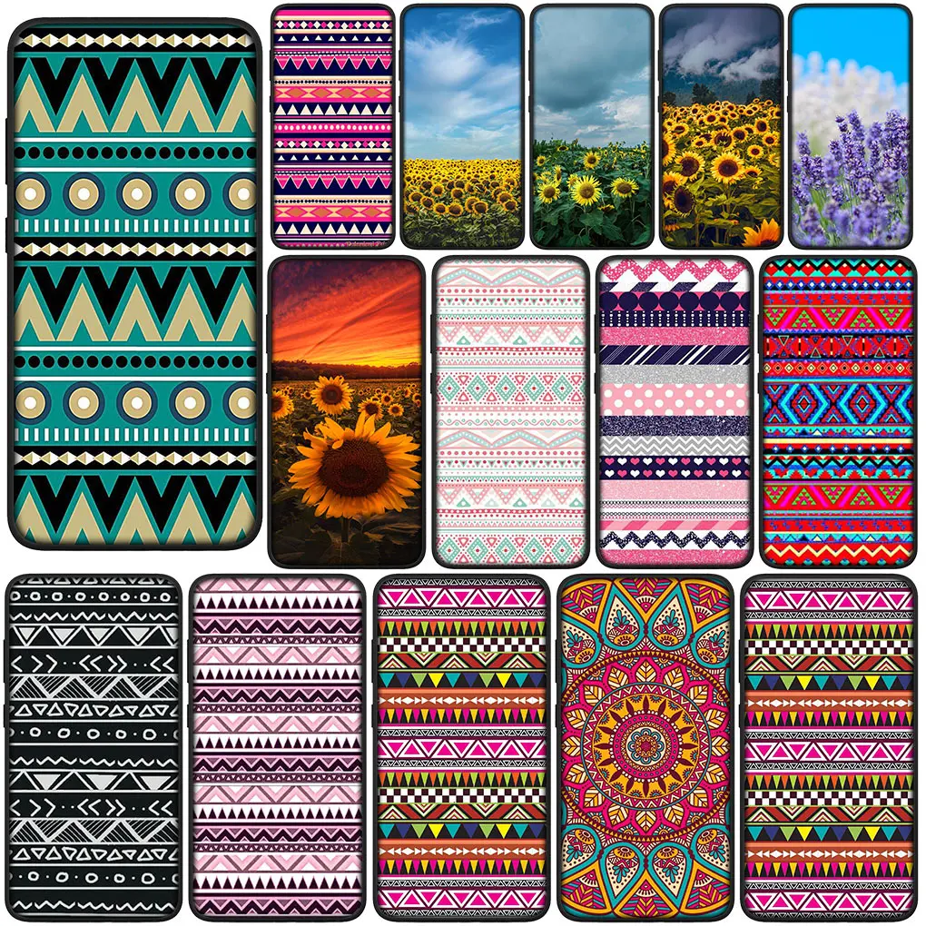 Girasole Aztec Tribal Tribal Tribe Custodia Colorata Per Xiaomi Redmi Note 10 12 Pro Max 10A 10C 12C 10X 10S 8T C Involucro