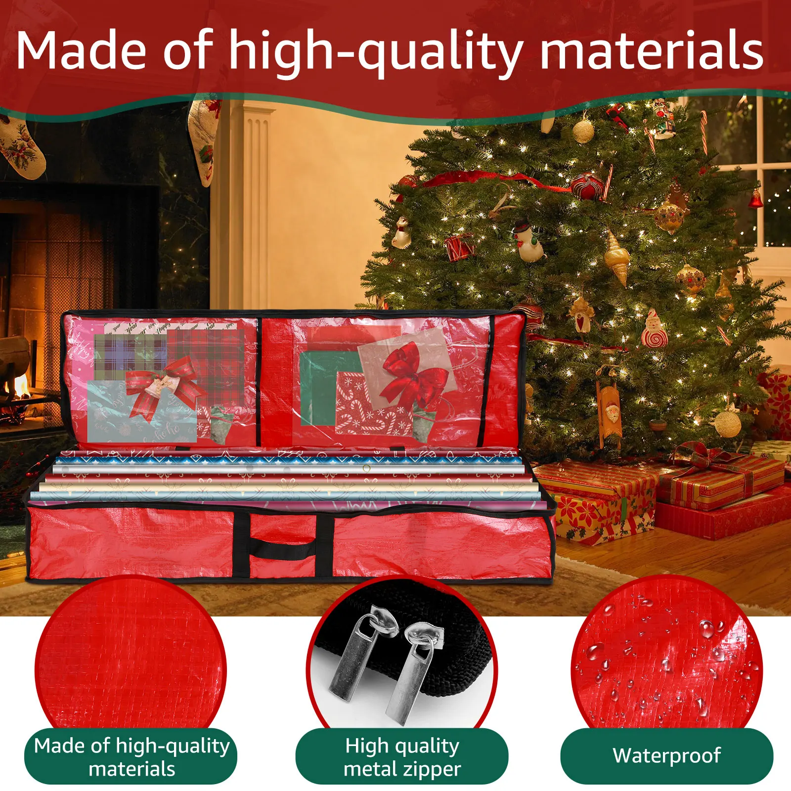 Description Picture 4 of itemWrapping Paper Storage Bag Durable Large Capacity Christmas Gift Waterproof Underbed Moisture-proof Dust-proof Organizer New