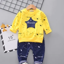 

Boy Clothes Sets Children Sweater Shirt and Pants Suits Priint Star 2022 New