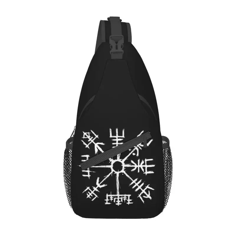 

Custom Viking Compass Vegvisir Sling Bags for Men Fashion Valhalla Norse Shoulder Crossbody Chest Backpack Traveling Daypack